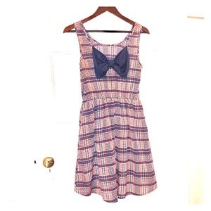 Plaid dress with lovely bow on back